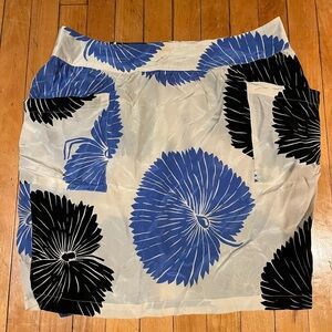 Mendocino Blue and Black Floral Pencil Skirt